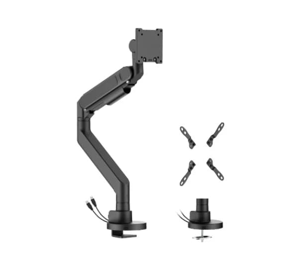 Brateck LDT92-C012UC-B Future-Proof Heavy-Duty Gas Spring Monitor Arm with USB Port (LS)